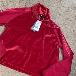 New ladies Adidas crop top velour sweater hoody